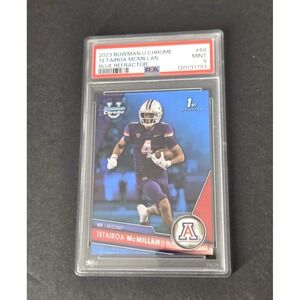 Tetairoa McMillan 2023 Bowman U Chrome 1st Blue Refractor #/199 Color Match PSA